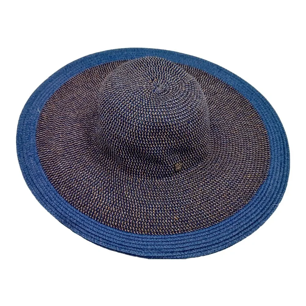 NEW Blue Woven Floppy Summer UPF 50+ Boho Hat by Magid Hats Easy Pack Easy Wear